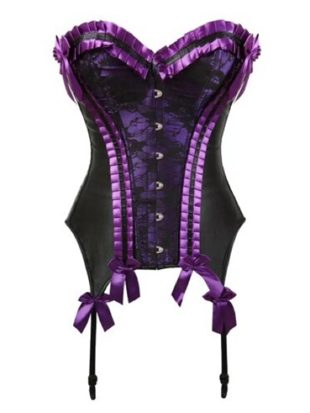 Leg Avenue Valentina Corset Purple & Black Size Large